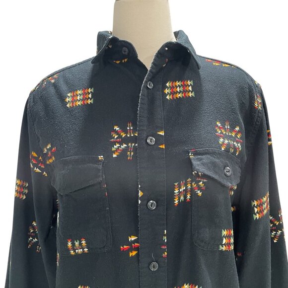 Mossimo Supply Co Black Aztec Print Button Down Shirt Casual Western Boho Music - Picture 10 of 10